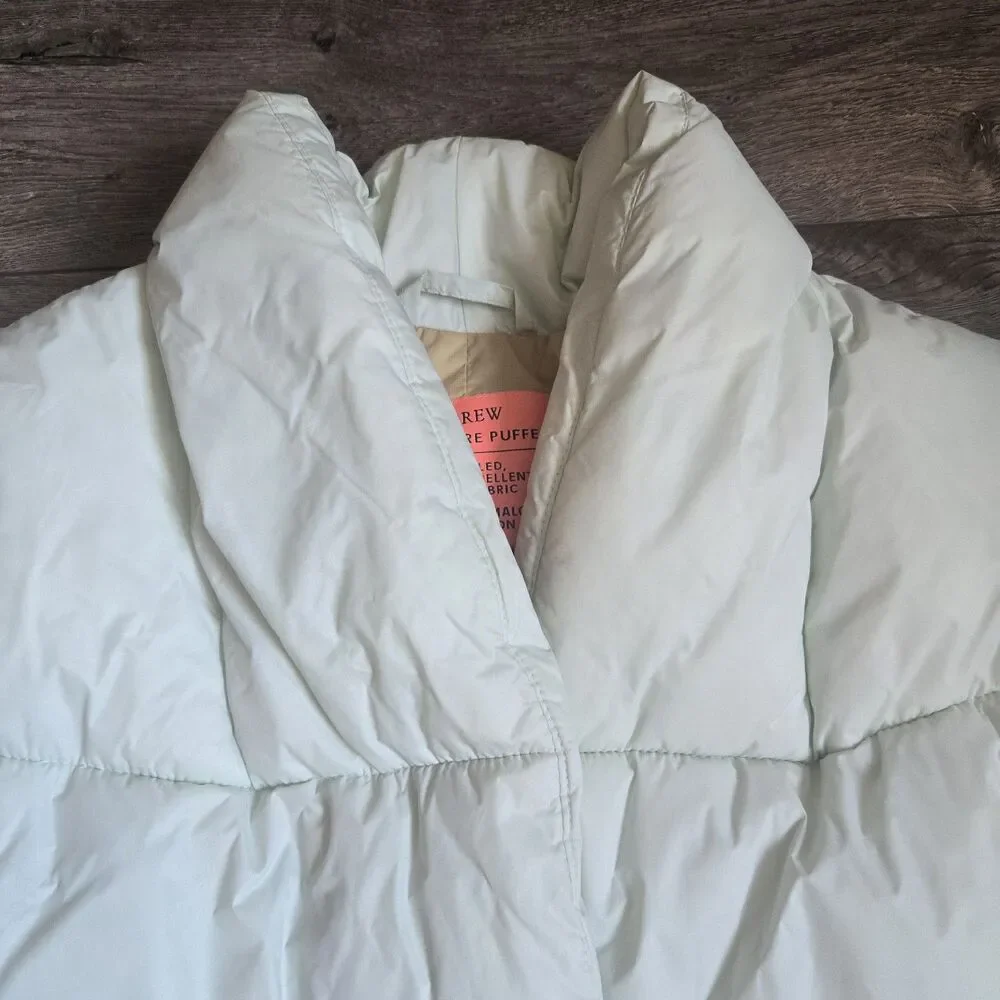 J.Crew Signature Puffer Jacket Women Small S Mint Green Primaloft Insulated Coat